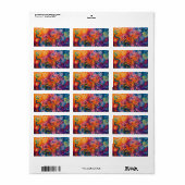 Psychedelische wervelingen olieverfschilderij etiket (Full Sheet)