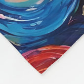 Psychedelische wervelingen olieverfschilderij fleece deken (Hoek)