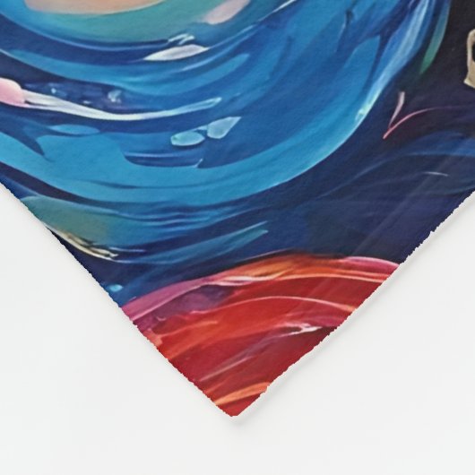 Psychedelische wervelingen olieverfschilderij fleece deken (Hoek)