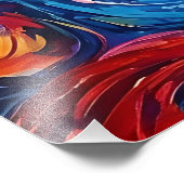 Psychedelische wervelingen olieverfschilderij foto afdruk (Hoek)