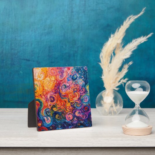 Psychedelische wervelingen olieverfschilderij fotoplaat (Insitu)