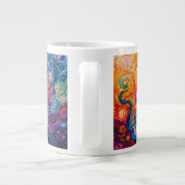 Psychedelische wervelingen olieverfschilderij grote koffiekop (Achterkant)