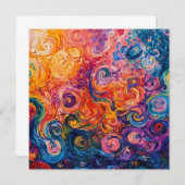 Psychedelische wervelingen olieverfschilderij kaart (Voorkant / Achterkant)