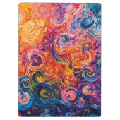 Psychedelische wervelingen olieverfschilderij klembord (Achterkant)