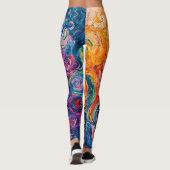Psychedelische wervelingen olieverfschilderij leggings (Achterkant)