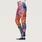 Psychedelische wervelingen olieverfschilderij leggings (Links)