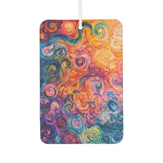 Psychedelische wervelingen olieverfschilderij luchtverfrisser (Voorkant)