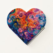 Psychedelische wervelingen olieverfschilderij notitieboek (Achterkant)