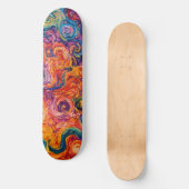 Psychedelische wervelingen olieverfschilderij persoonlijk skateboard (Voorkant)