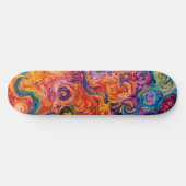 Psychedelische wervelingen olieverfschilderij persoonlijk skateboard (Horizontaal)