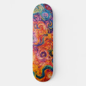 Psychedelische wervelingen olieverfschilderij persoonlijk skateboard (Voorkant)