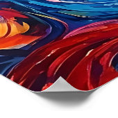 Psychedelische wervelingen olieverfschilderij poster (Hoek)