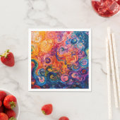 Psychedelische wervelingen olieverfschilderij servet (Insitu)