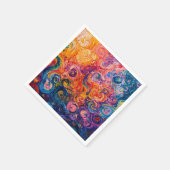 Psychedelische wervelingen olieverfschilderij servet (Hoek)