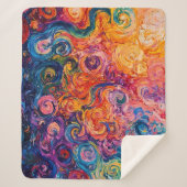 Psychedelische wervelingen olieverfschilderij sherpa deken (Voorkant)