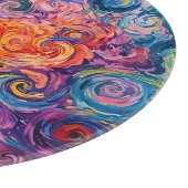 Psychedelische wervelingen olieverfschilderij snijplank (Hoek)