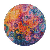 Psychedelische wervelingen olieverfschilderij snijplank (Voorkant)