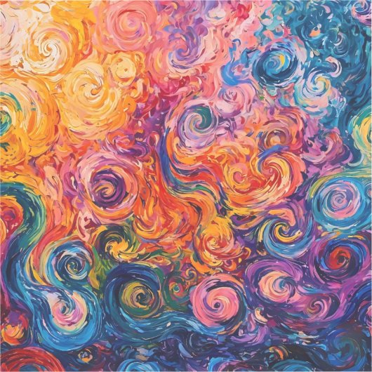 Psychedelische wervelingen olieverfschilderij sticker (Voorkant)