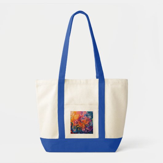 Psychedelische wervelingen olieverfschilderij tote bag (Voorkant)