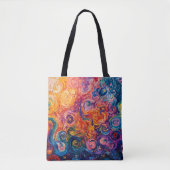 Psychedelische wervelingen olieverfschilderij tote bag (Voorkant)