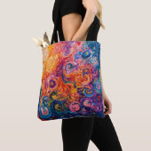 Psychedelische wervelingen olieverfschilderij tote bag (Dichtbij)