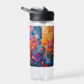 Psychedelische wervelingen olieverfschilderij waterfles (Rechts)