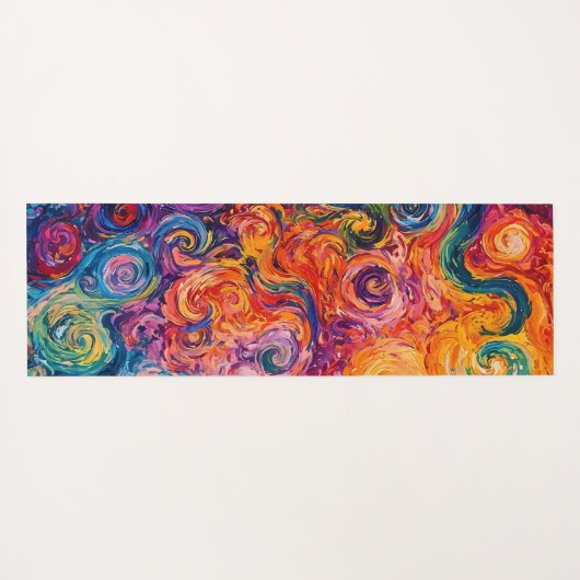 Psychedelische wervelingen olieverfschilderij yogamat (Achterkant (horizontaal))