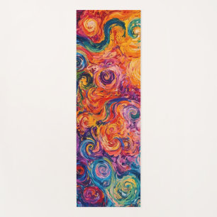 Psychedelische wervelingen olieverfschilderij yogamat