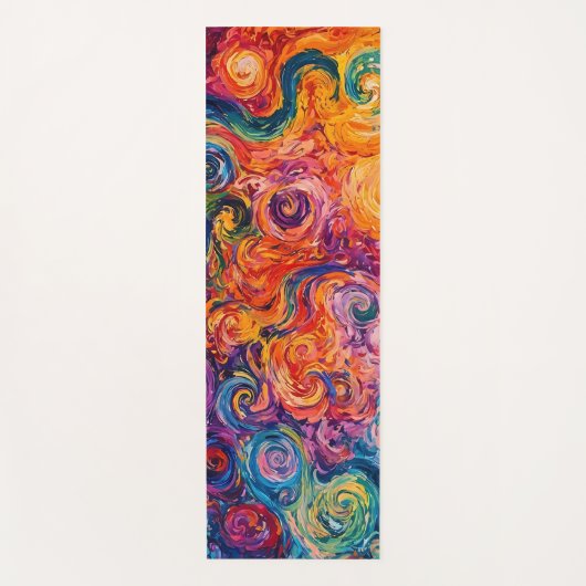 Psychedelische wervelingen olieverfschilderij yogamat (Voorkant)