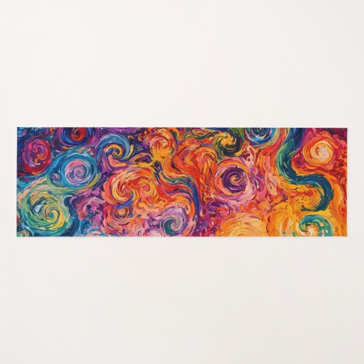 Psychedelische wervelingen olieverfschilderij yogamat (Voorkant (horizontaal))