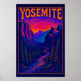 Psychedelische Yosemite Poster