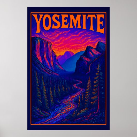 Psychedelische Yosemite Poster (Voorkant)