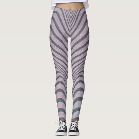 Psychedelische Zebra: korrelige  strepen. Leggings (Voorkant)