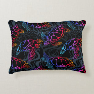 Psychedelische Zee Schildpad: Boho Ocean Accent Kussen