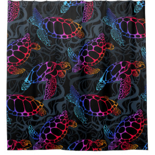 Psychedelische Zee Schildpad: Boho Ocean Douchegordijn