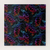 Psychedelische Zee Schildpad: Boho Ocean Legpuzzel (Horizontaal)