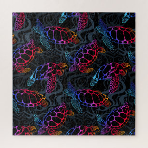 Psychedelische Zee Schildpad: Boho Ocean Legpuzzel