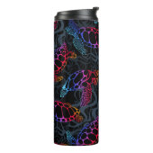 Psychedelische Zee Schildpad: Boho Ocean Thermosbeker (Gedraaid links)