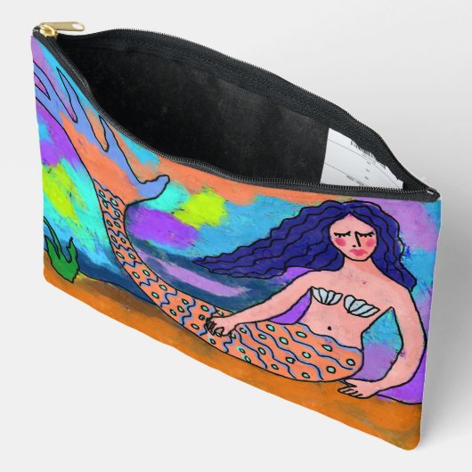 Psychedelische Zeemeermin Abstract schilderij Etui (Open)
