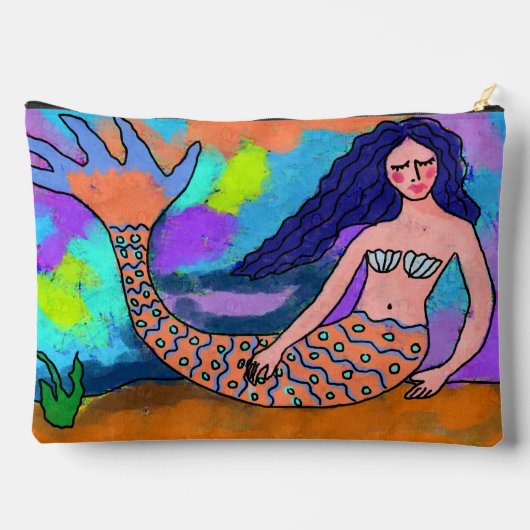 Psychedelische Zeemeermin Abstract schilderij Etui (Achterkant)