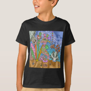 Psychedelische Zeepaard Zeeschildpad Kunst T-shirt