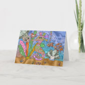 Psychedelische Zeepaardje Zeeschildpad Kunst Ansic Kaart (Voorkant)