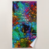 Psychedelische Zeepbel Barst Abstracte Madeliefjes Strandlaken (Voorkant)