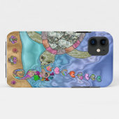 Psychedelische zeeschildpad zeepaard kunst Case-Mate iPhone case (Achterkant (horizontaal))