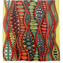 Psychedelische Zentangle Ogen Badgordijn - Vibran