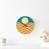 Psychedelische Zon en Kabbelende Golven2 Ronde Klok (Huis)
