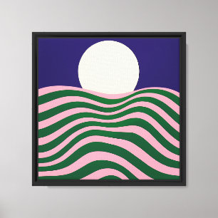 Psychedelische Zon en Kabbelende Golven3 Canvas Afdruk