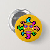 Psychedelische Zon in Splendor Button (Voorkant /achterkant)