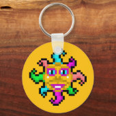 Psychedelische Zon in Splendor Sleutelhanger (Achterkant)