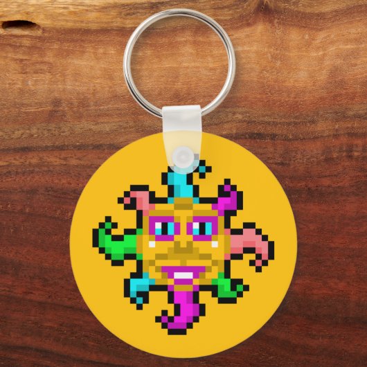 Psychedelische Zon in Splendor Sleutelhanger (Voorkant)